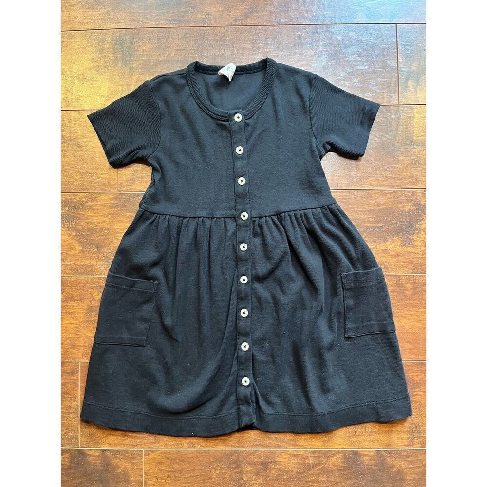 Kate Quinn Organic Cotton Baby Short Sleeve Dress Black 5y